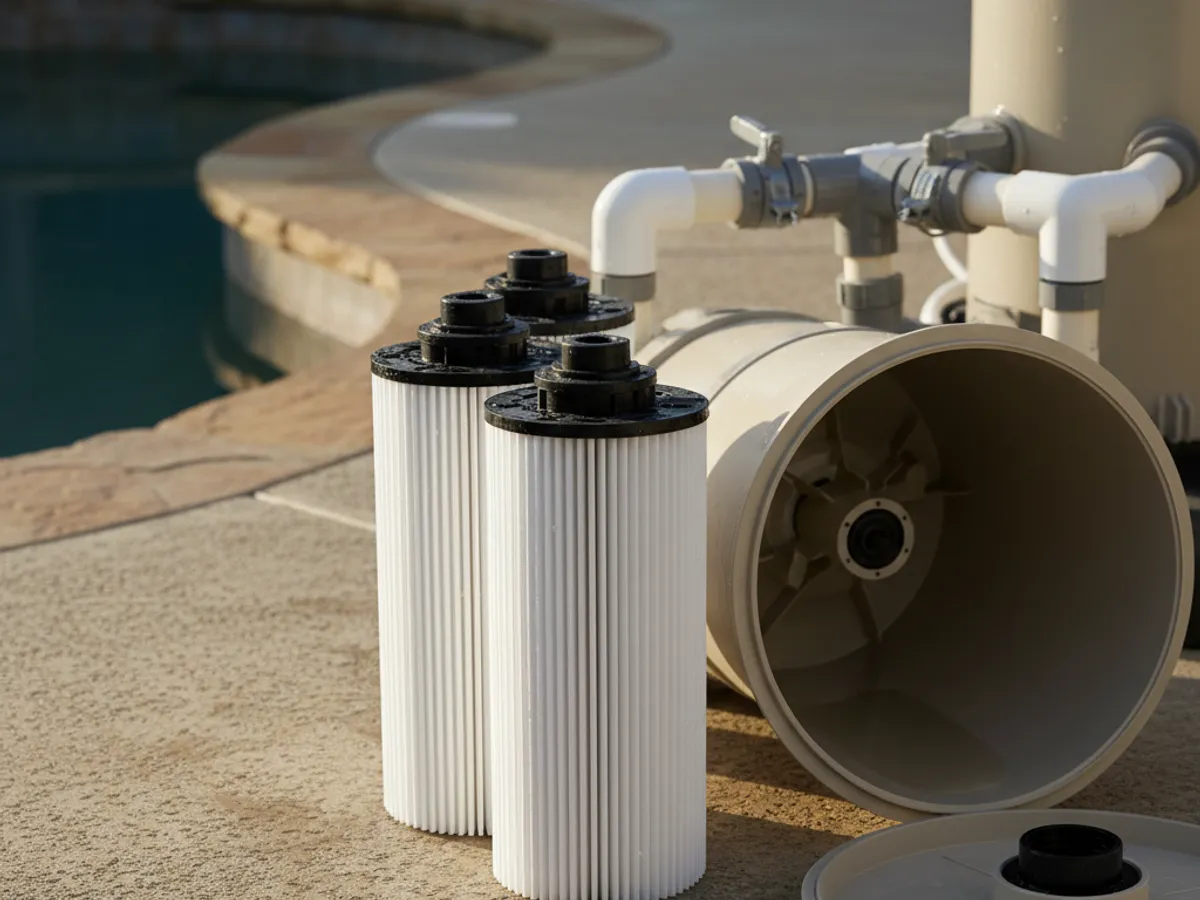 Filter Service detail work by a licensed pool technician in Bonita, CA